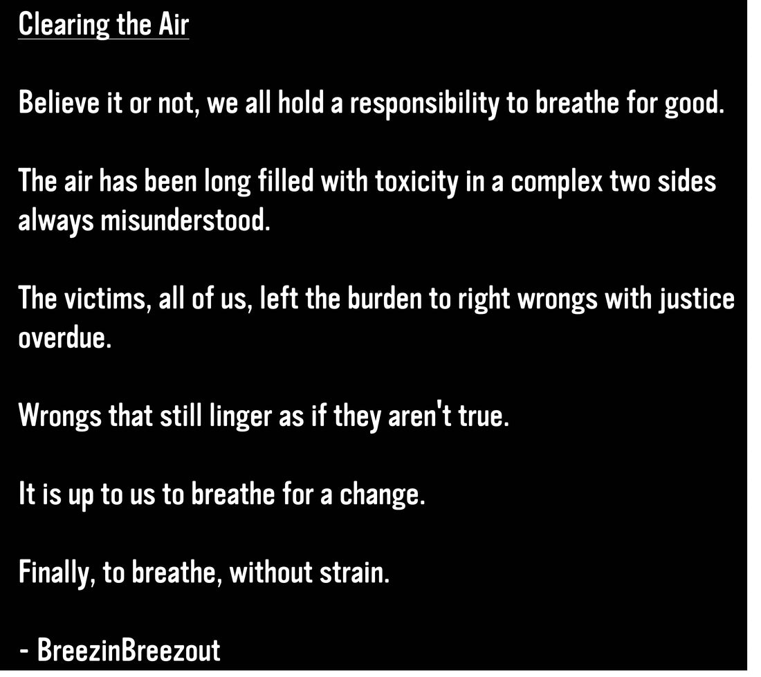 A poem titled "Clearing the Air"
