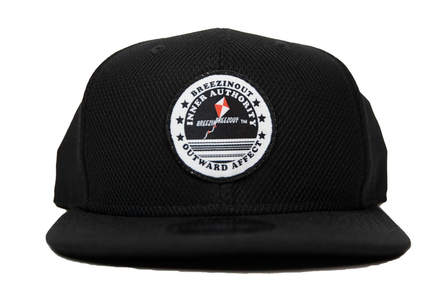 Black snap back baseball cap with IAOA seal center front